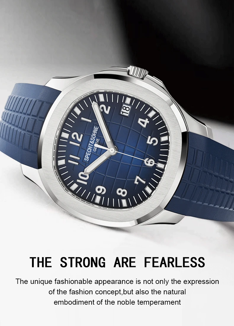 Specht&Sohne Brand Automatic Mechanical Watches Sports Wristwatches Green Sapphire Luminous 50M Waterproof Relogio Masculino