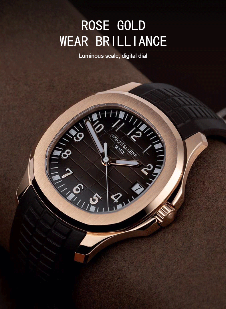 Specht&Sohne Brand Automatic Mechanical Watches Sports Wristwatches Green Sapphire Luminous 50M Waterproof Relogio Masculino