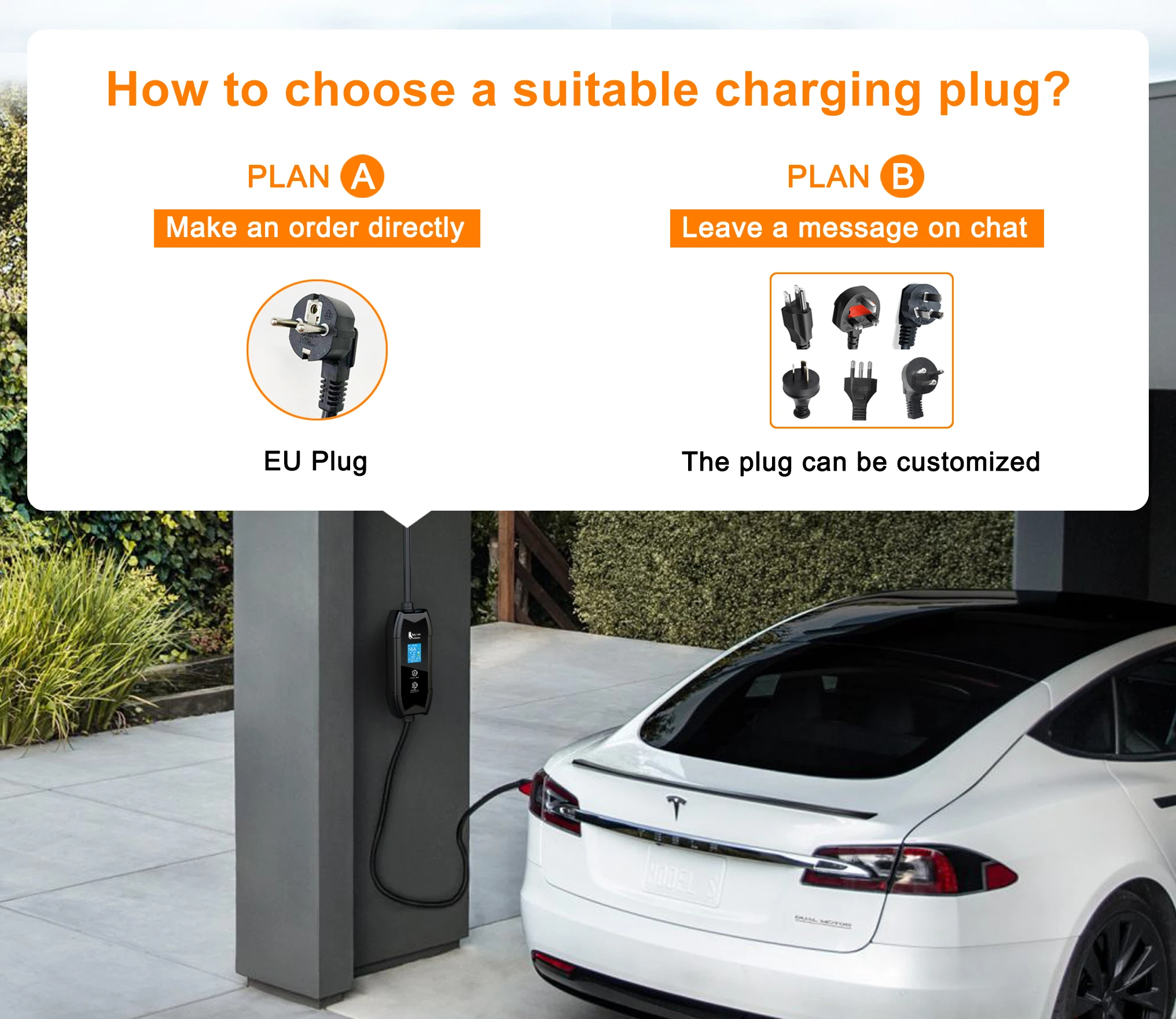 Feyree EV Charger Type2 16A 3.5kW Portable Charging Box 5M Cable GBT Socket Type1 J1772 Adapter for Electric Vehicle Car Charger