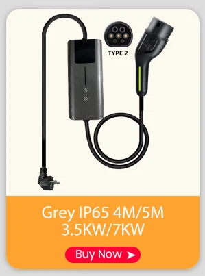 Junsun Type 2 Mode 2 Portable EV Charger 3.5kW 7.4kW 11kW 22kW 6A-32A Adjustable Current IP65 LCD Display Scheduled Charging EU Stock for Electric Cars