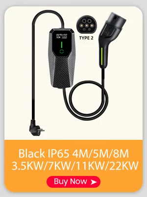 Junsun Type 2 App control Portable EV Charger 6 8 10 13 16 20 24 32A Current Adjustable IP65 Waterproof 3 6KW 7KW Compatible Scheduled Charging Function Touch Button Control Panel 2 Year Warranty for EU Plug Electric Car Hybrid