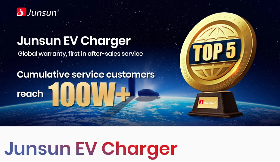Junsun Type 2 App control Portable EV Charger 6 8 10 13 16 20 24 32A Current Adjustable IP65 Waterproof 3 6KW 7KW Compatible Scheduled Charging Function Touch Button Control Panel 2 Year Warranty for EU Plug Electric Car Hybrid