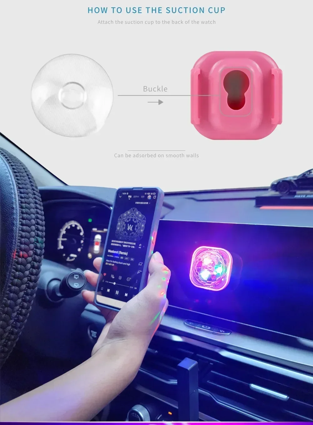 Portable Wearable Wrist Ambient Lamp Stage Light Disco Rechargeable LED Colorful Sound Control Lamp for Disco KTV Home Party Bar