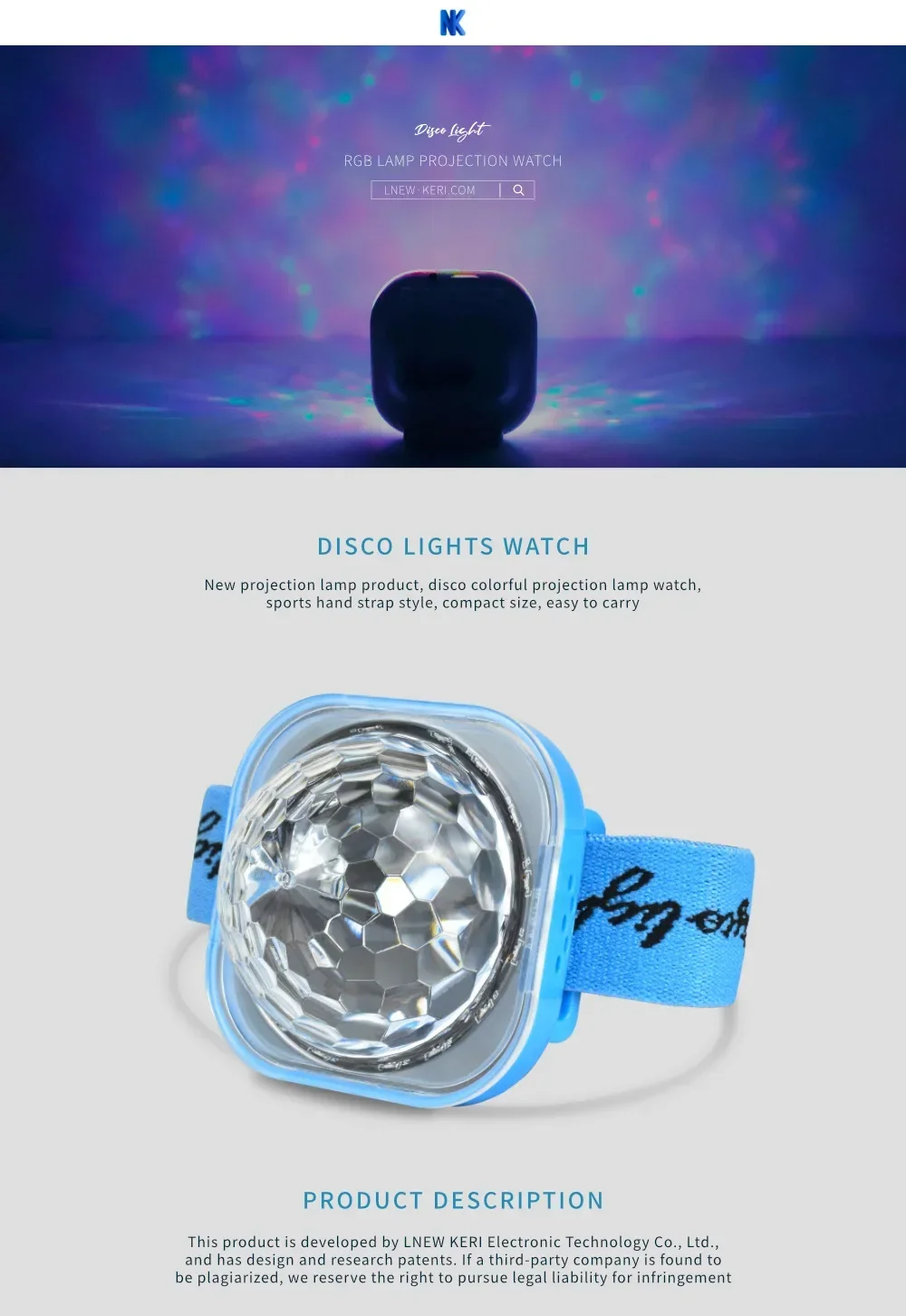 Portable Wearable Wrist Ambient Lamp Stage Light Disco Rechargeable LED Colorful Sound Control Lamp for Disco KTV Home Party Bar