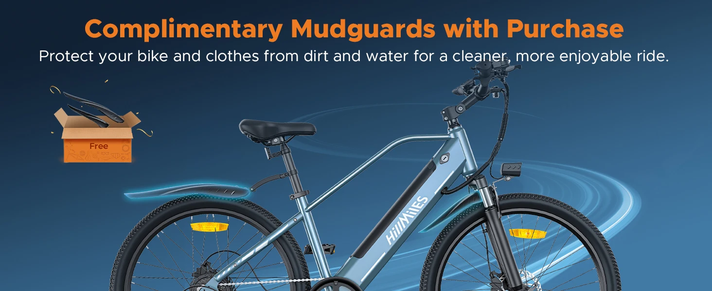 HillMiles MileTrail Electric Mountain Bike, 250W, 36V 13Ah Battery, 25km/h, Front Suspension, 7-Speed, Mechanical Disc Brakes