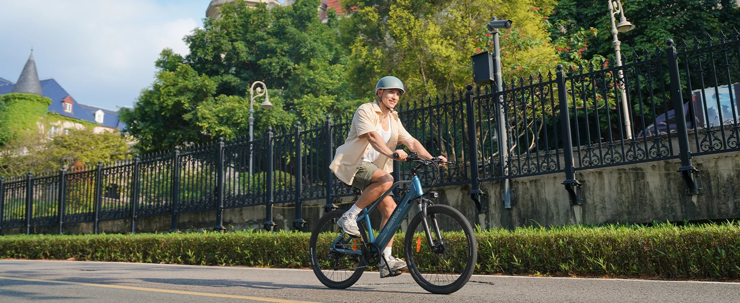 HillMiles MileTrail Electric Mountain Bike, 250W, 36V 13Ah Battery, 25km/h, Front Suspension, 7-Speed, Mechanical Disc Brakes