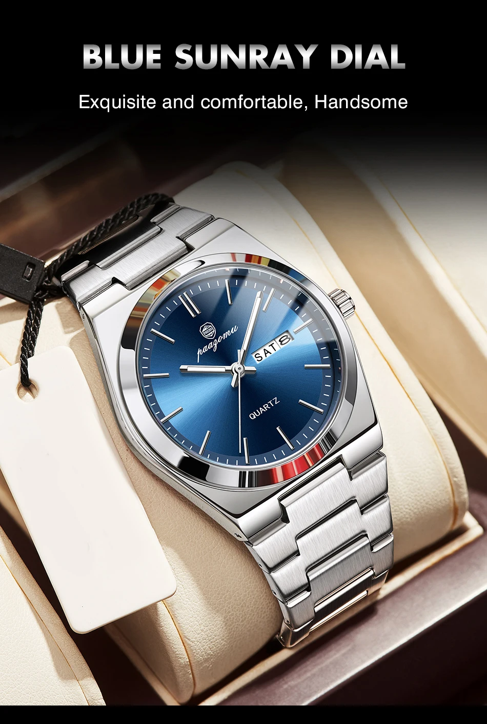 PAAZOMU Ultra Thin Quartz Watch Men Women Minimalist Style Waterproof Luminous Wristwatch Comfortable Strap Daily Office Gift
