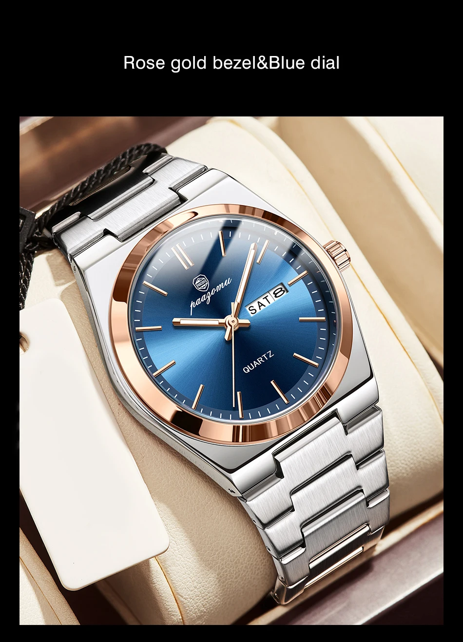 PAAZOMU Ultra Thin Quartz Watch Men Women Minimalist Style Waterproof Luminous Wristwatch Comfortable Strap Daily Office Gift