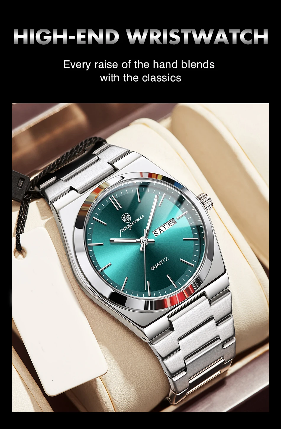 PAAZOMU Ultra Thin Quartz Watch Men Women Minimalist Style Waterproof Luminous Wristwatch Comfortable Strap Daily Office Gift