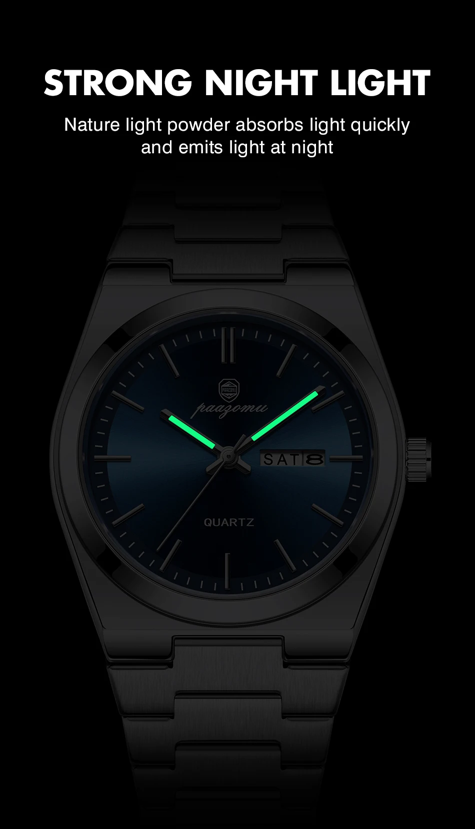 PAAZOMU Ultra Thin Quartz Watch Men Women Minimalist Style Waterproof Luminous Wristwatch Comfortable Strap Daily Office Gift
