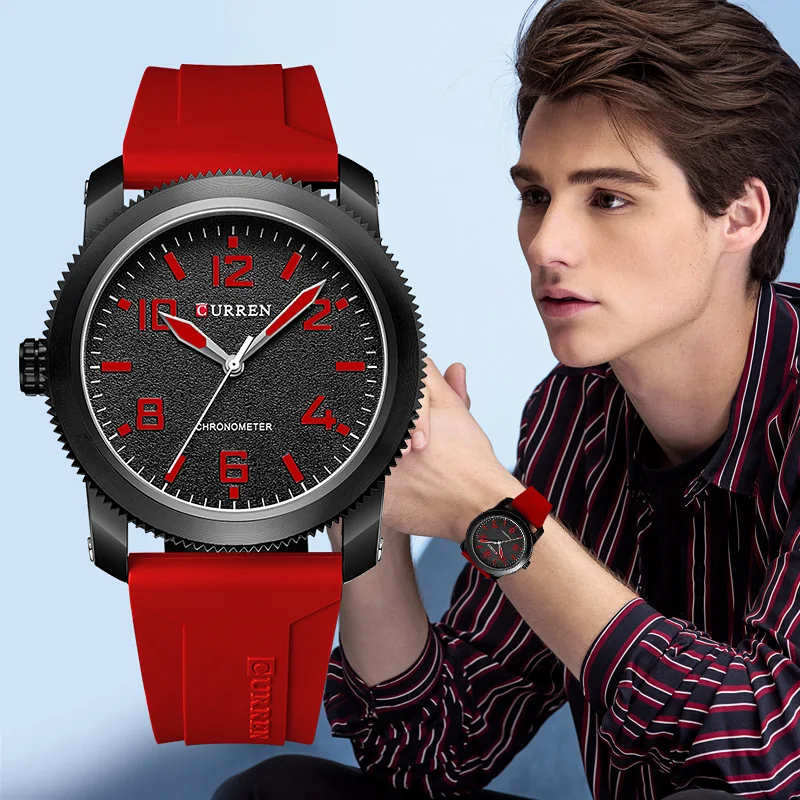 CURREN Top Brand Men's Watches Luxury Square Quartz Wristwatch  Waterproof Luminous Chronograph Watch for Men Date Clock
