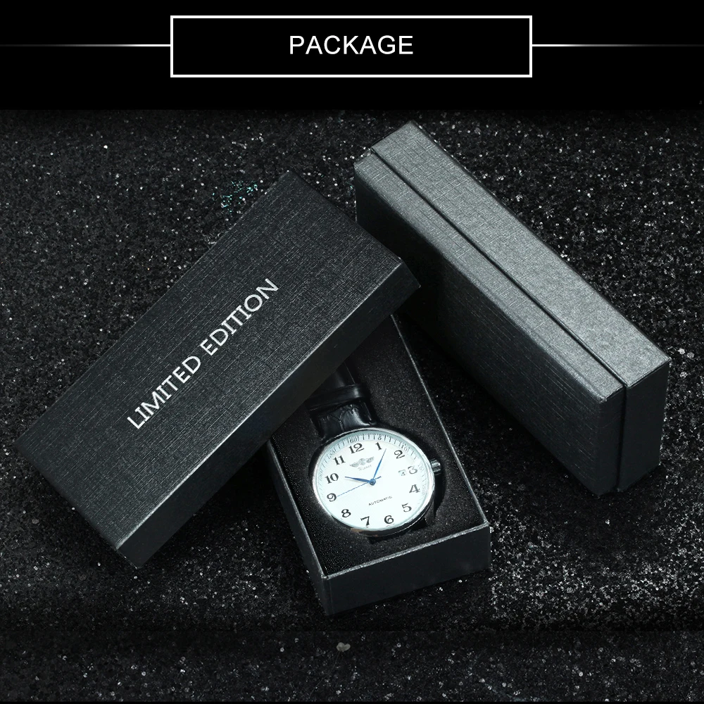 WINNER Fashion Business Watch for Men Calendar Classic Retro Automatic Mechanical Watches Top Brand Luxury Steel Leather Strap
