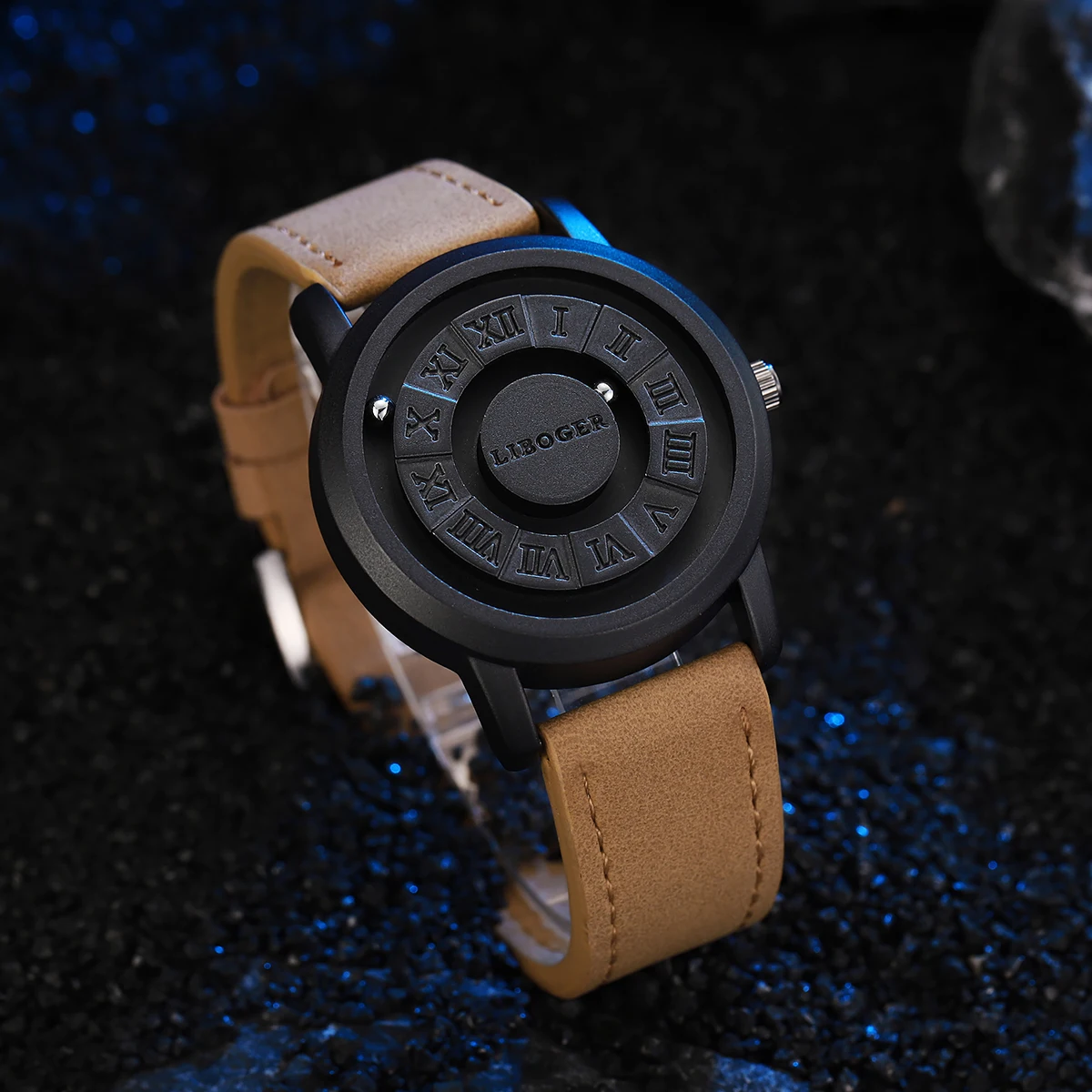 Fashion Magnetic Suspension Men Watches Casual Sports Roma Dial Wristwatches For Mens Clock(Without Box)