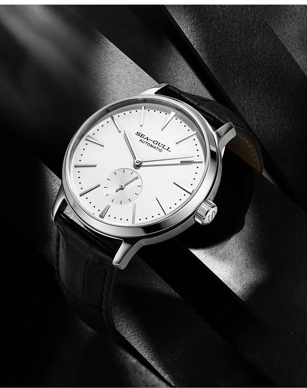 Seagull New Business Watch Men's Mechanical Wristwatches 50m Waterproof Leather Valentine Male Watches Relogio Masculino 6075