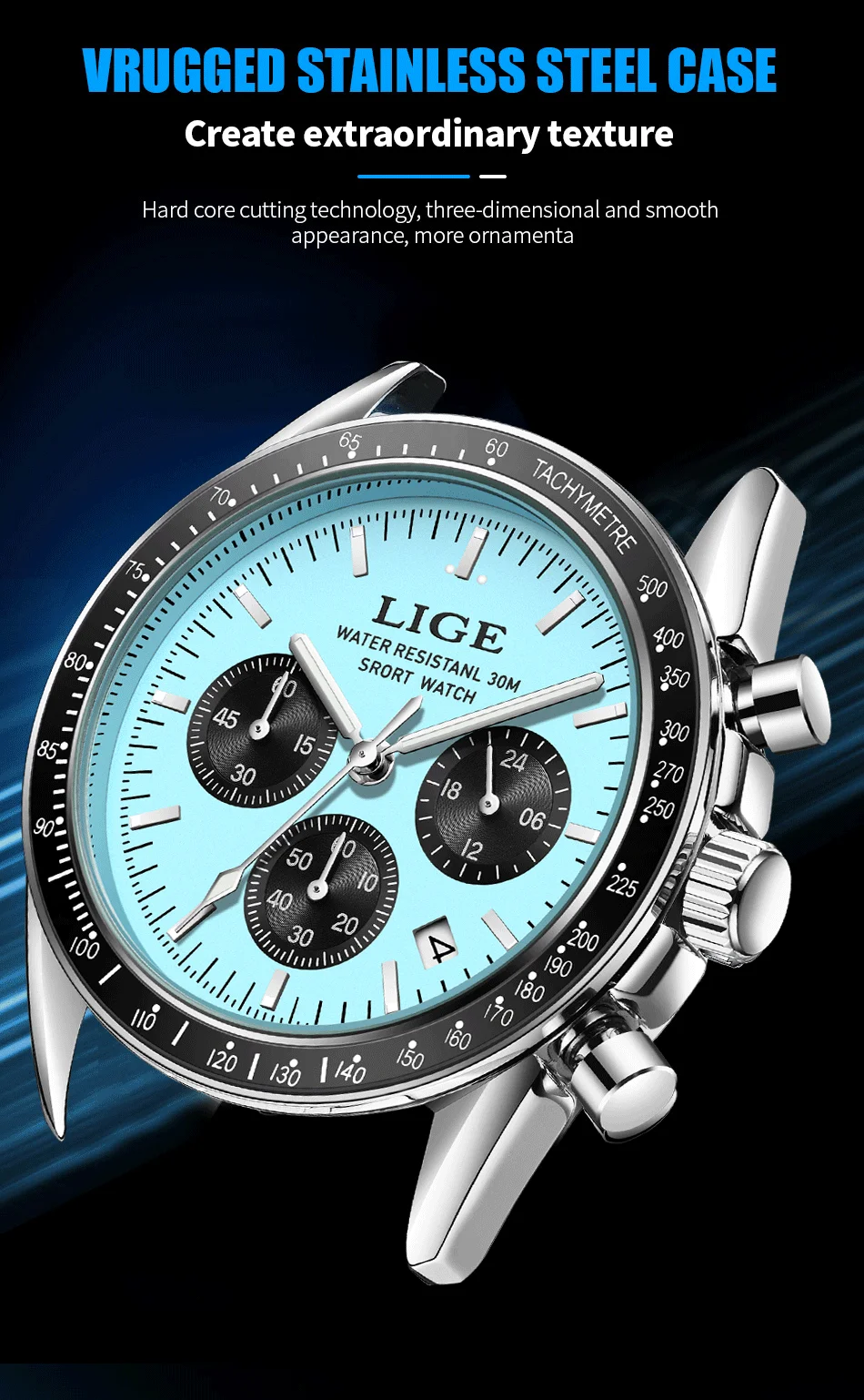 LIGE Men Watches Luminous Calendar Business Quartz Watch Mens Top Brand Luxury Sport Waterproof Stainless Steel Man Wristwatches