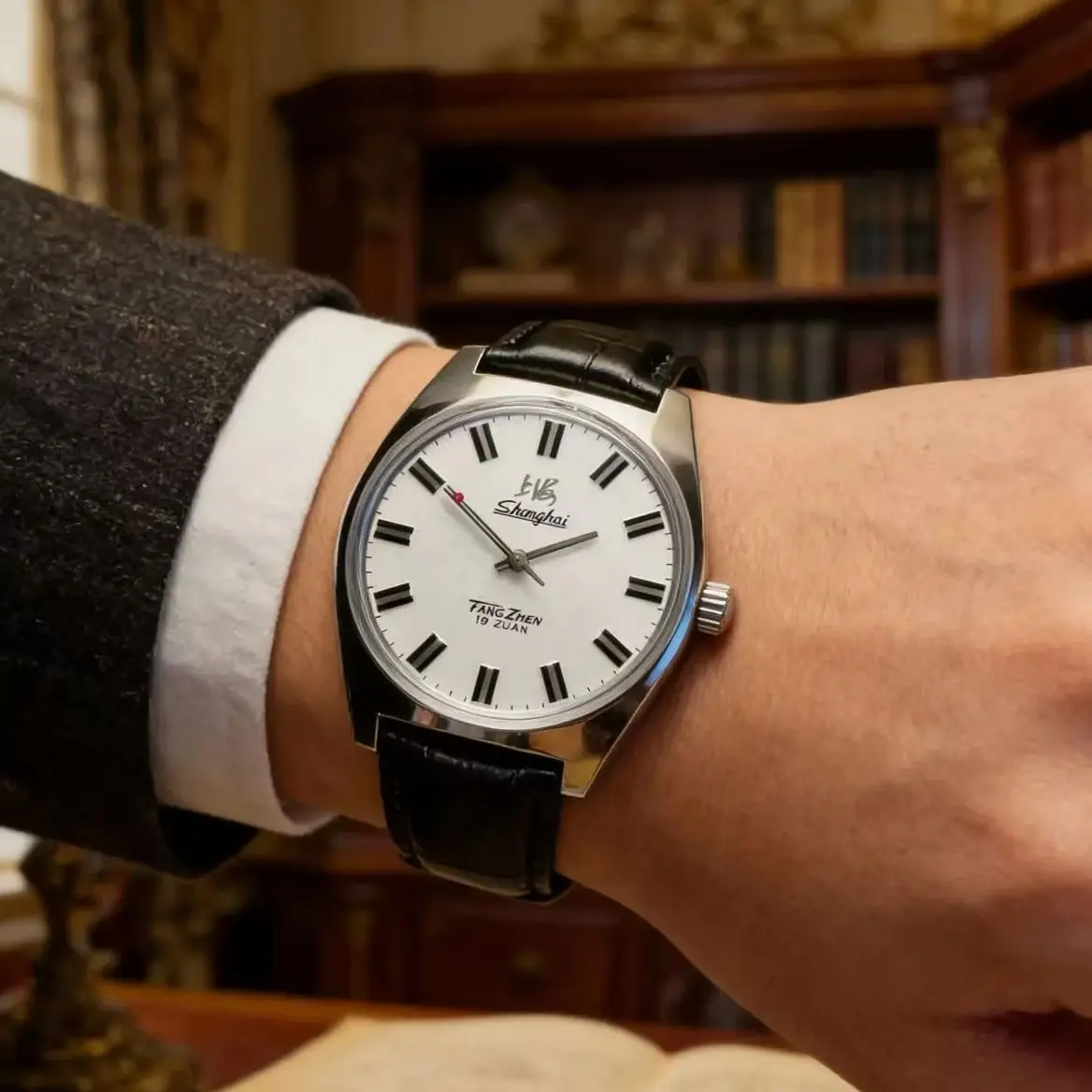 36mm Shanghai Men's Watch Retro 7120 Manual Mechanical Movement Minimalist Business Mechanical Wristwatches Drop Shipper