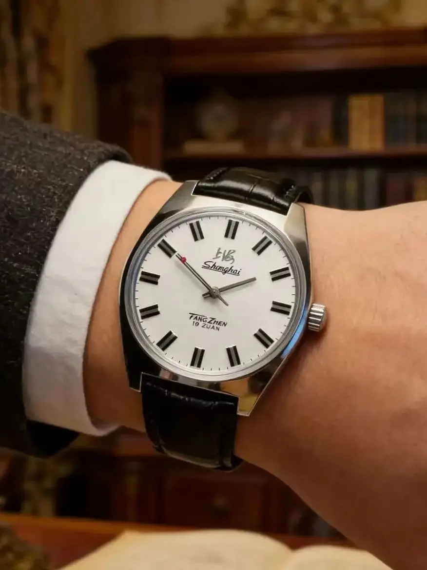 36mm Shanghai Men's Watch Retro 7120 Manual Mechanical Movement Minimalist Business Mechanical Wristwatches Drop Shipper