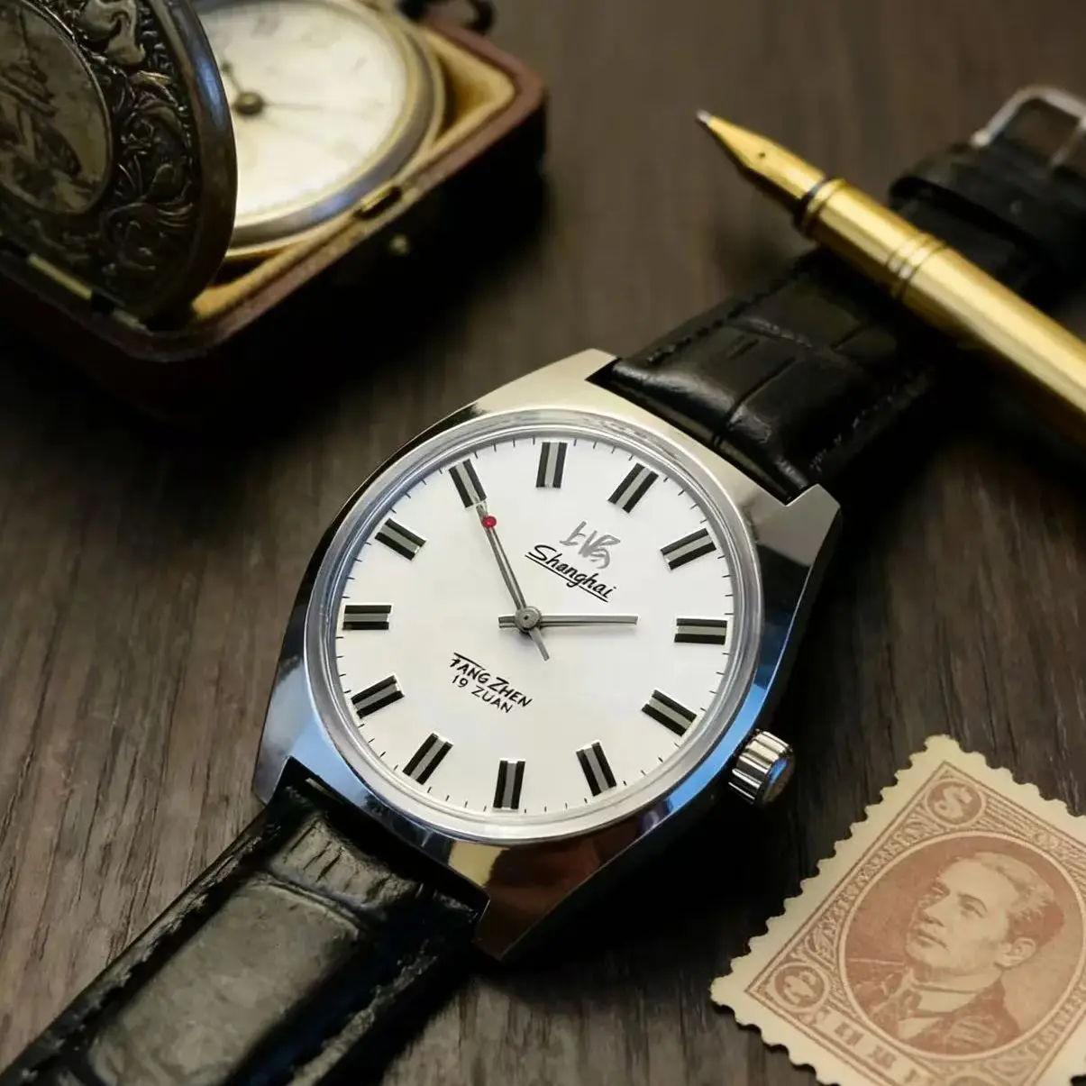 36mm Shanghai Men's Watch Retro 7120 Manual Mechanical Movement Minimalist Business Mechanical Wristwatches Drop Shipper