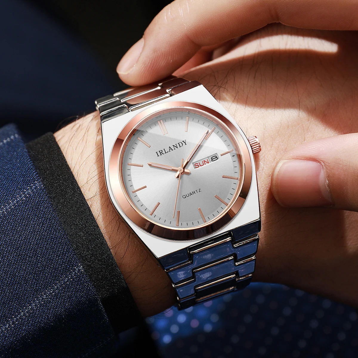 Luxury Men Business Watches Calendar Quartz Wristwatches For Mens Clock Reloj Hombre(Without Box)