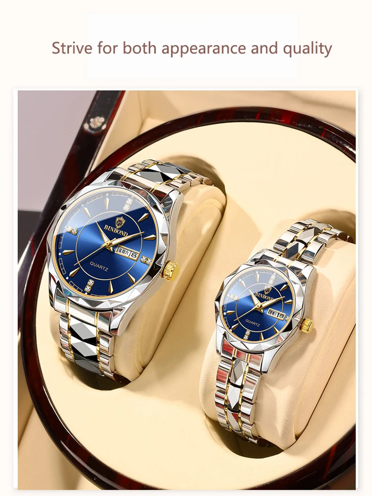 BINBONG Women Watches Luxury Fashion Ladies Quartz Watch Waterproof Luminous Date Stainless Wristwatch Girlfriend Lovers Gift