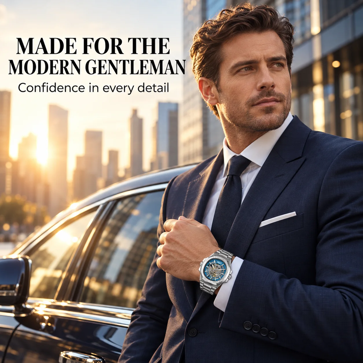 LONGLUX Men Automatic Mechanical Watch Luxury Watches Waterproof Skeleton Business Cheap Wholesale Stainless Steel Gift Watch