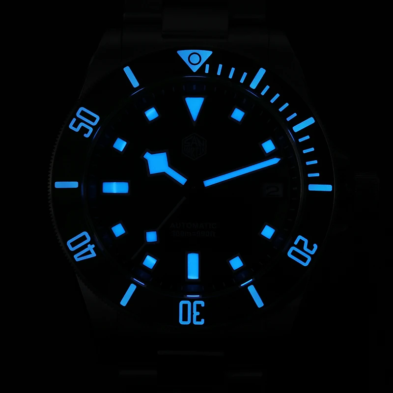 San Martin SN0121TE Titanium Diving Watch ST2130 Automatic Movement Watches Grade5 Titanium 120 Click Waterproof 300m Wristwatch