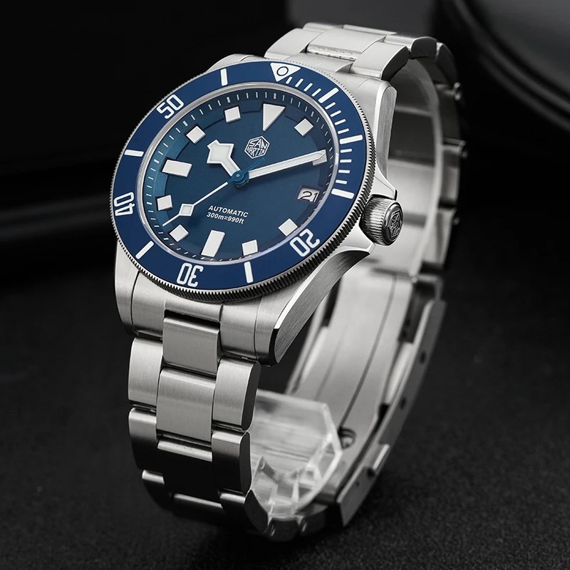 San Martin SN0121TE Titanium Diving Watch ST2130 Automatic Movement Watches Grade5 Titanium 120 Click Waterproof 300m Wristwatch