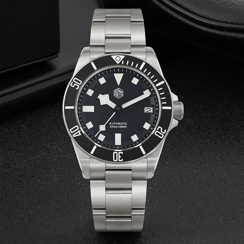 San Martin SN0121TE Titanium Diving Watch ST2130 Automatic Movement Watches Grade5 Titanium 120 Click Waterproof 300m Wristwatch