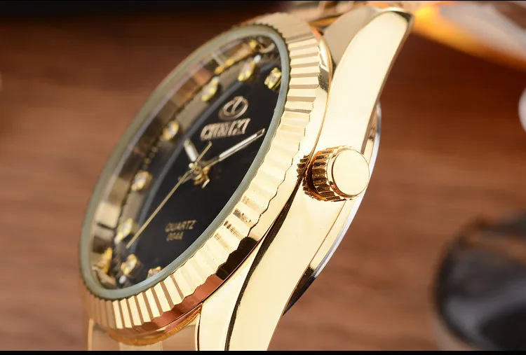 CHENXI Brand Top Luxury Ladies Golden Watch for Women Clock Female Women's Dress Rhinestone Quartz Waterproof Wristwatches