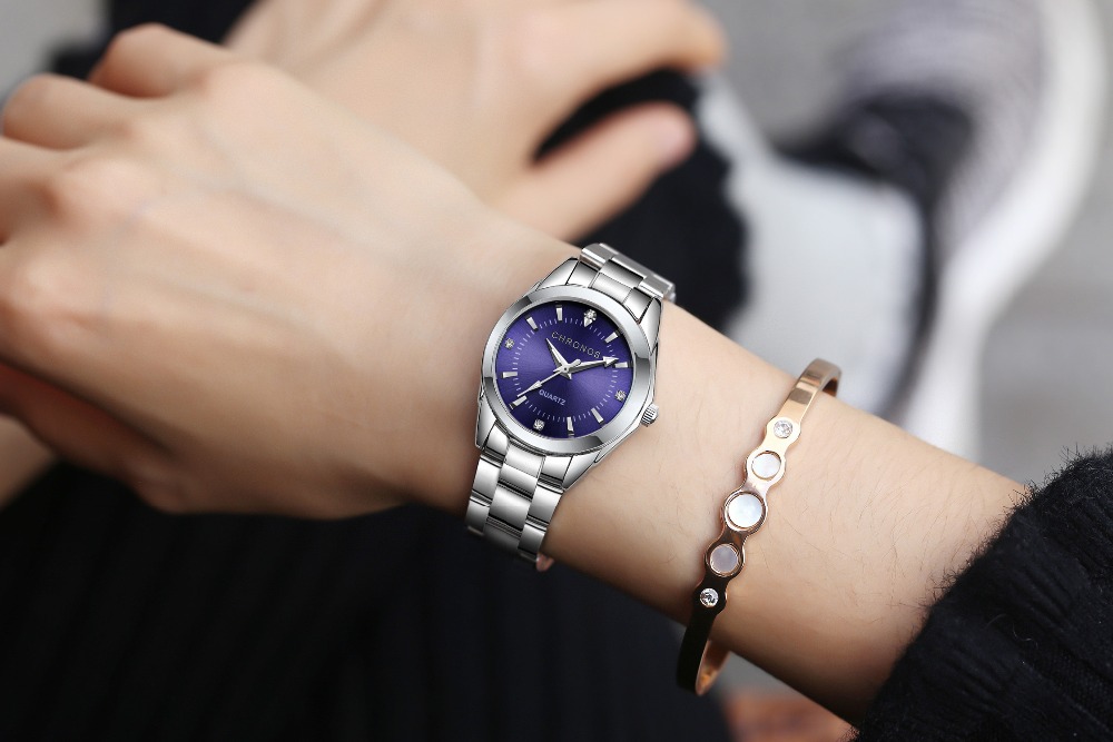CHRONOS Elegant Women Watch Luxury Ladies Fashion Brand Wristwatch Quartz Movement Stainless Steel Gift for Female Girlfriend