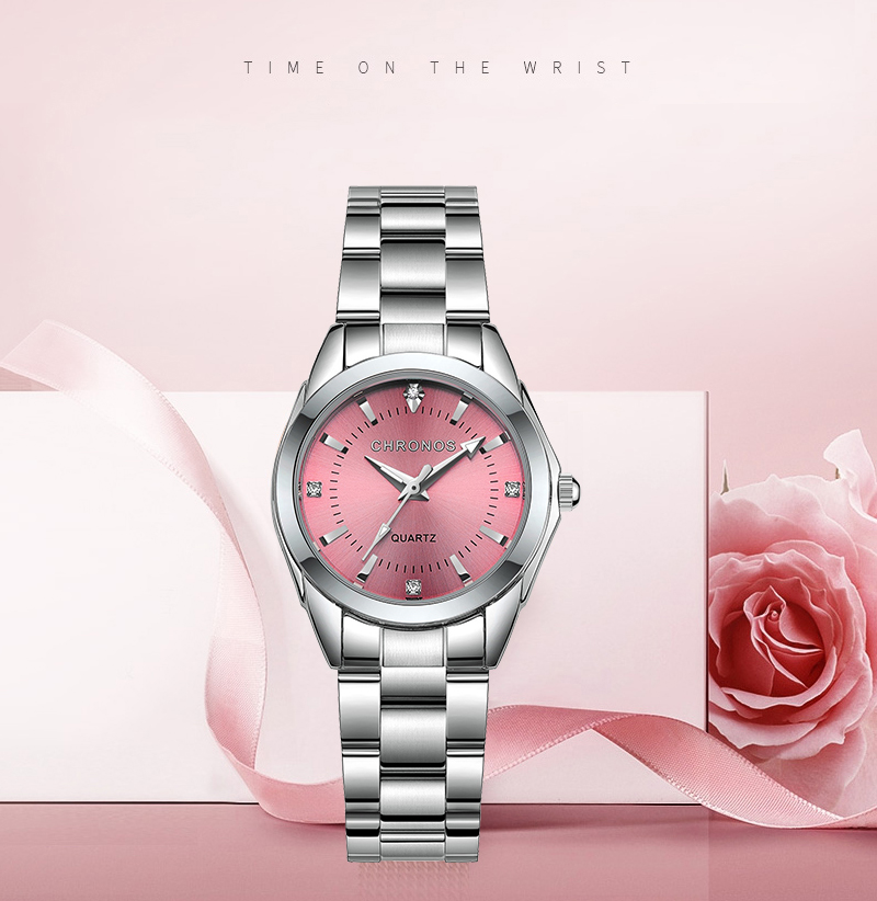 CHRONOS Elegant Women Watch Luxury Ladies Fashion Brand Wristwatch Quartz Movement Stainless Steel Gift for Female Girlfriend