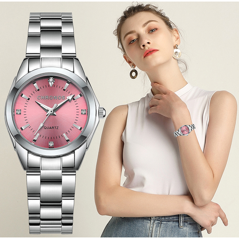 CHRONOS Elegant Women Watch Luxury Ladies Fashion Brand Wristwatch Quartz Movement Stainless Steel Gift for Female Girlfriend