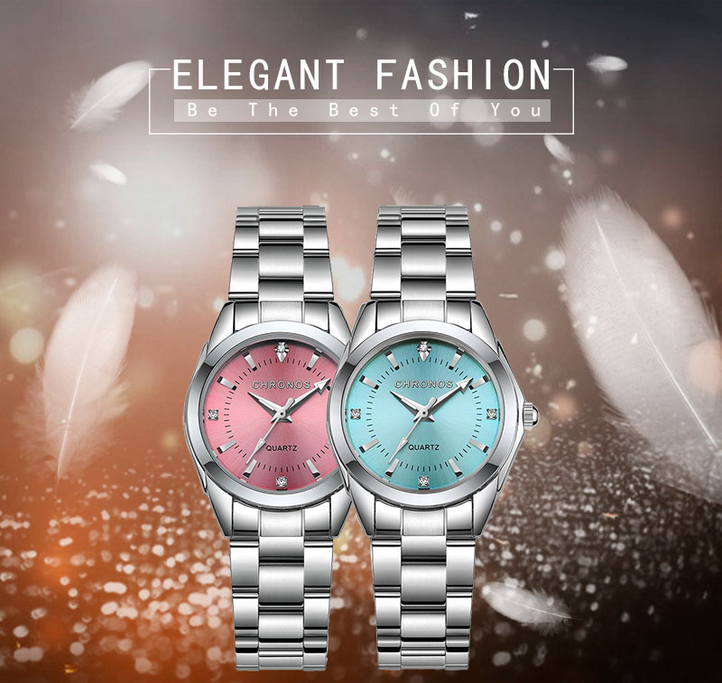 CHRONOS Elegant Women Watch Luxury Ladies Fashion Brand Wristwatch Quartz Movement Stainless Steel Gift for Female Girlfriend