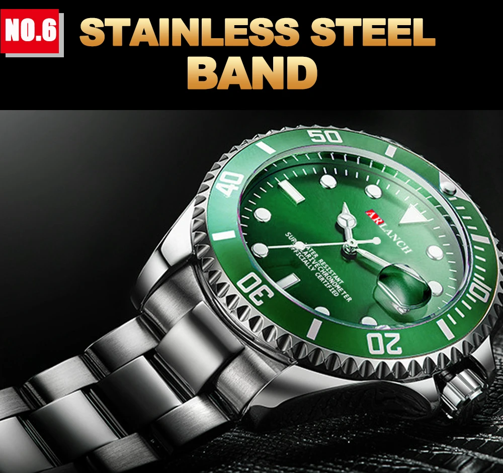 Stainless Steel Watch 40mm Business Fashion Red Blue Circle Diving Series Magnifying Glass Calendar Quartz Watches montre homme