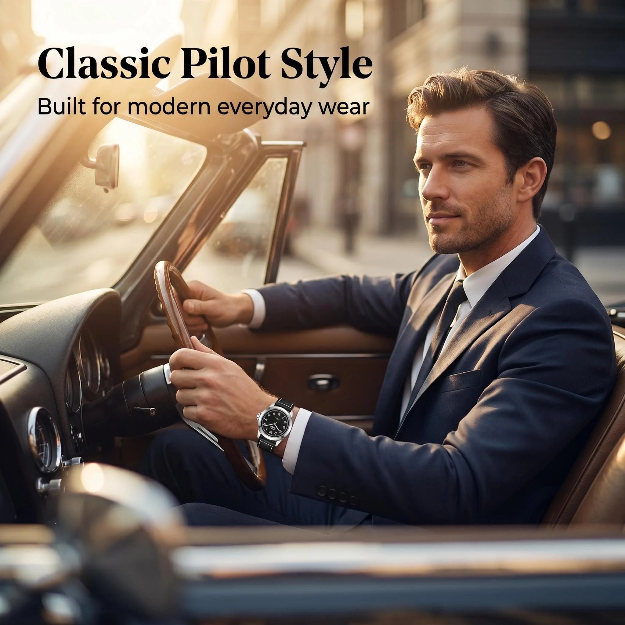 Men Automatic Watch Pilot Business Classic Military Mechanical Watches vintage Date Leather Waterproof Luminous Gift for You