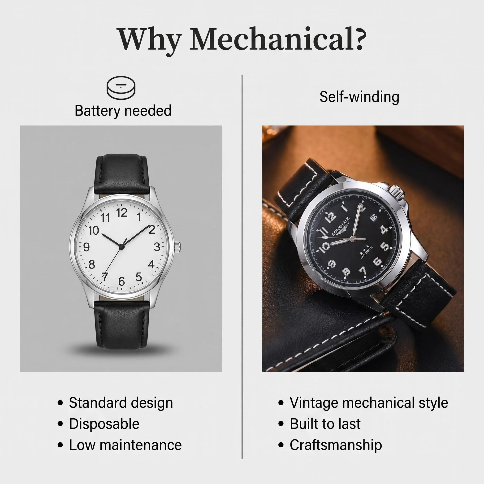 Men Automatic Watch Pilot Business Classic Military Mechanical Watches vintage Date Leather Waterproof Luminous Gift for You