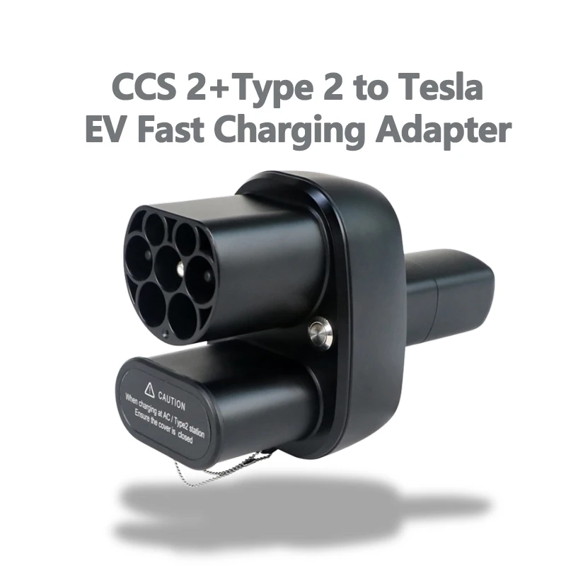 FITMPH CCS2+Type 2 to NACS Tesla Adapter, DC&AC 2-in-1 Adapter, 250kW for Model 3/X/Y/S, For US Tesla in Europe Fast Charging