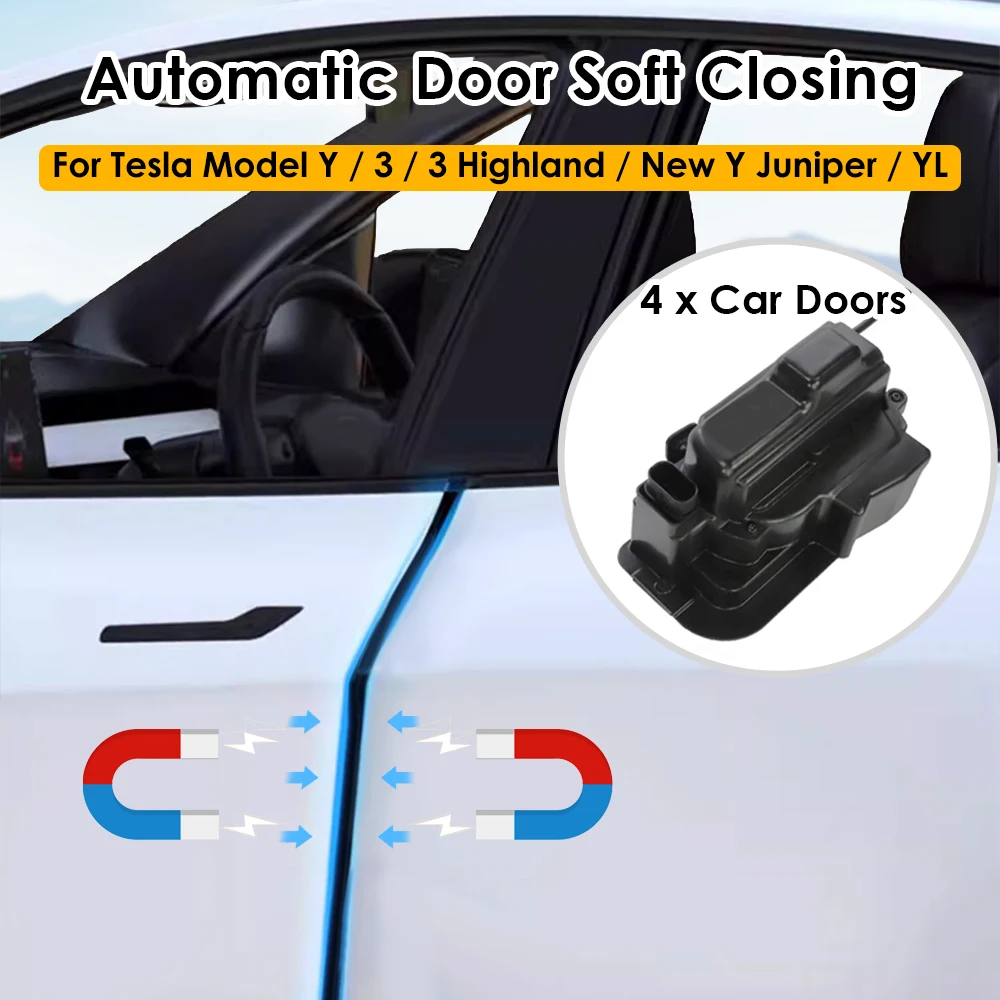 2026 Update Soft Closing for Tesla Model 3 Y 3 Highland New Y Juniper YL 4-Door Anti Pinch Auto Electric Suction Door Softclose
