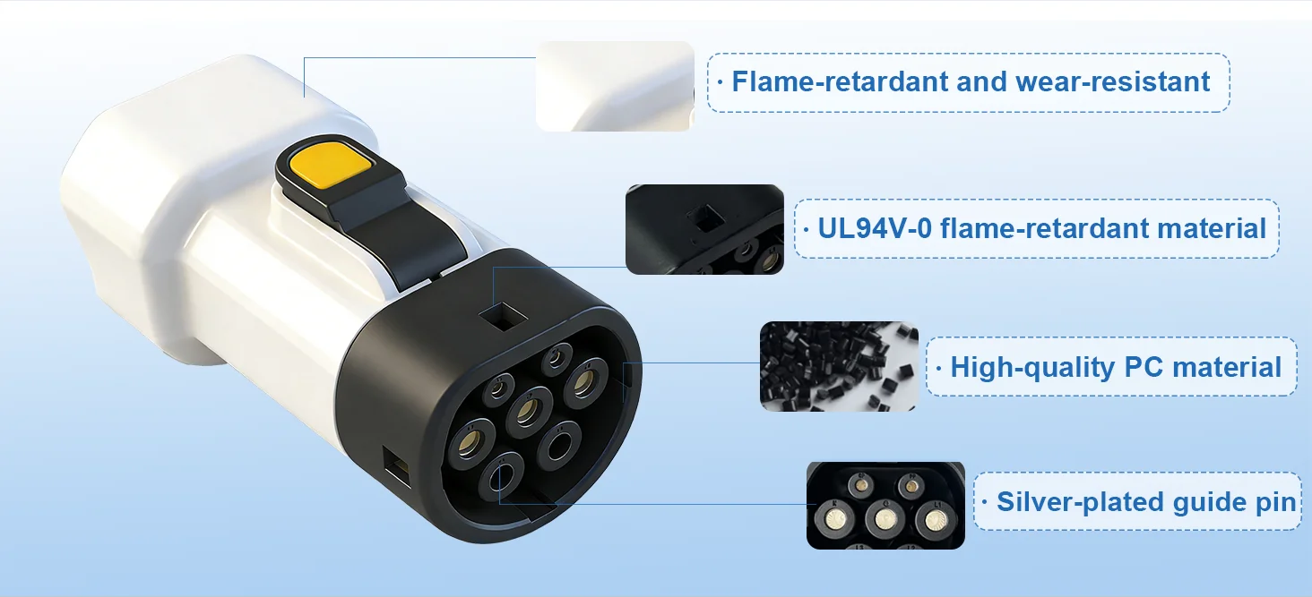 Type2 V2L Discharger adapter 16A EU socket Discharge for BYD MG4 Geely Jaecoo Omoda SAMRT Renault Hyundai ZEEKR XPENG NAMMI