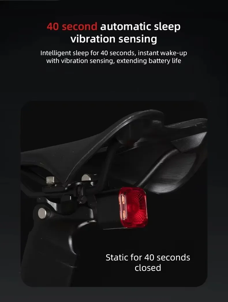 Digital Display Smart Bike Taillight Waterproof Intelligent Sensing Tail Light Cycling Safety Warning Light Bicycle Rear Light