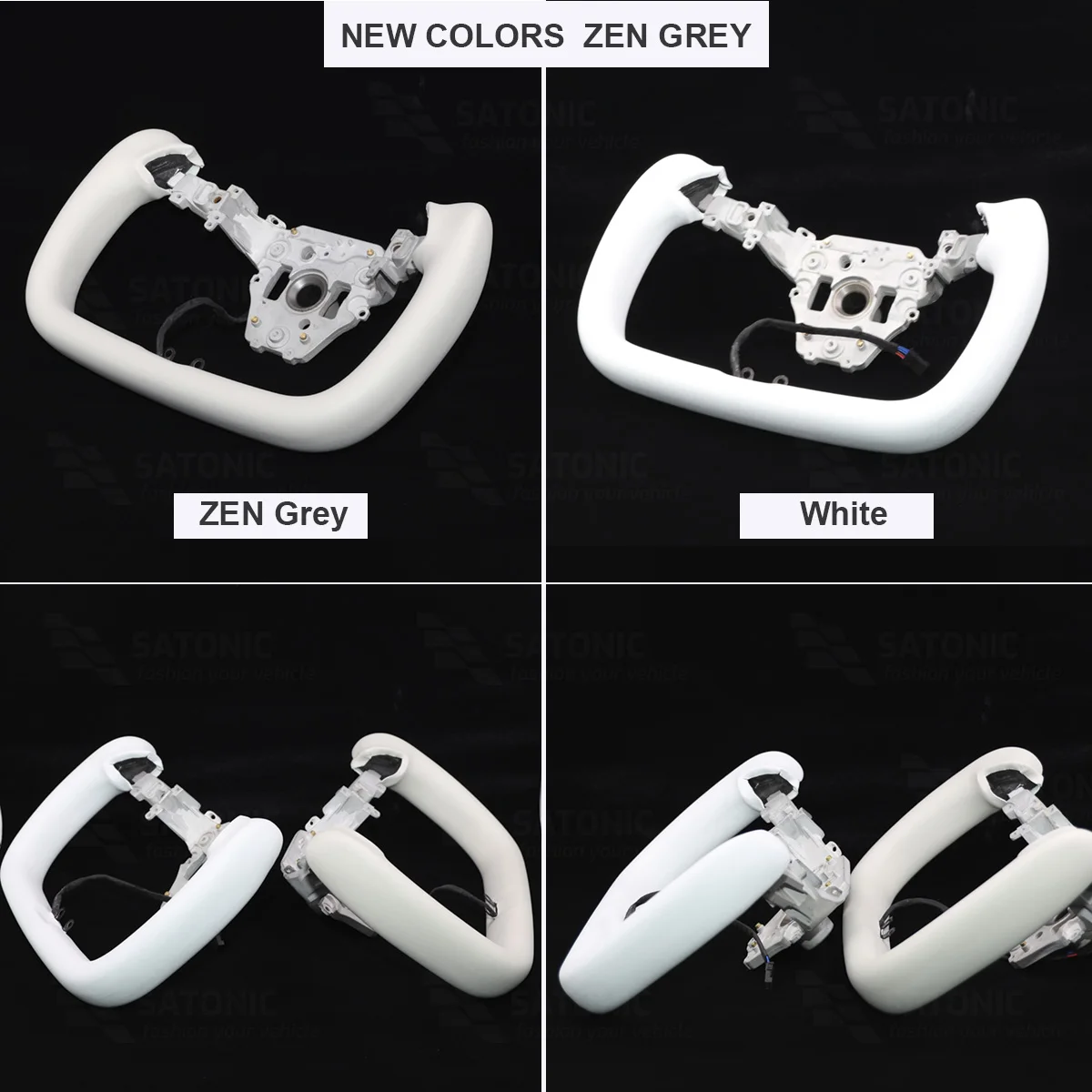 SATONIC 350mm Heated Sports Yoke Handle Steering Wheel For Tesla New Model Y Juniper YL Customized Nappa Leather