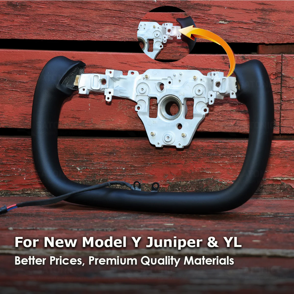 SATONIC 350mm Heated Sports Yoke Handle Steering Wheel For Tesla New Model Y Juniper YL Customized Nappa Leather