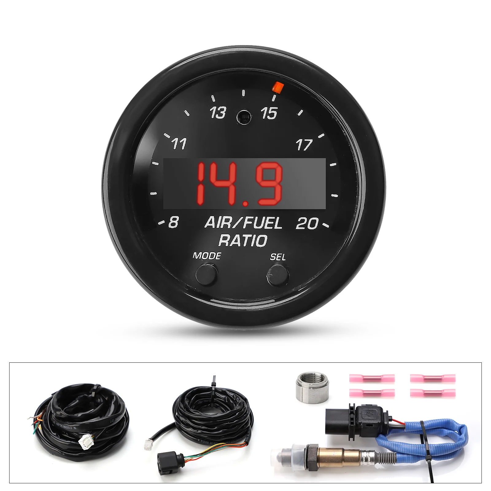 Car O2 Air Fuel Ratio Wide-band Gauge Kit For 30-0300 X-Series AFR Wideband LSU 4.9 Lambda Meter Oxygen Sensor Controller Gauge