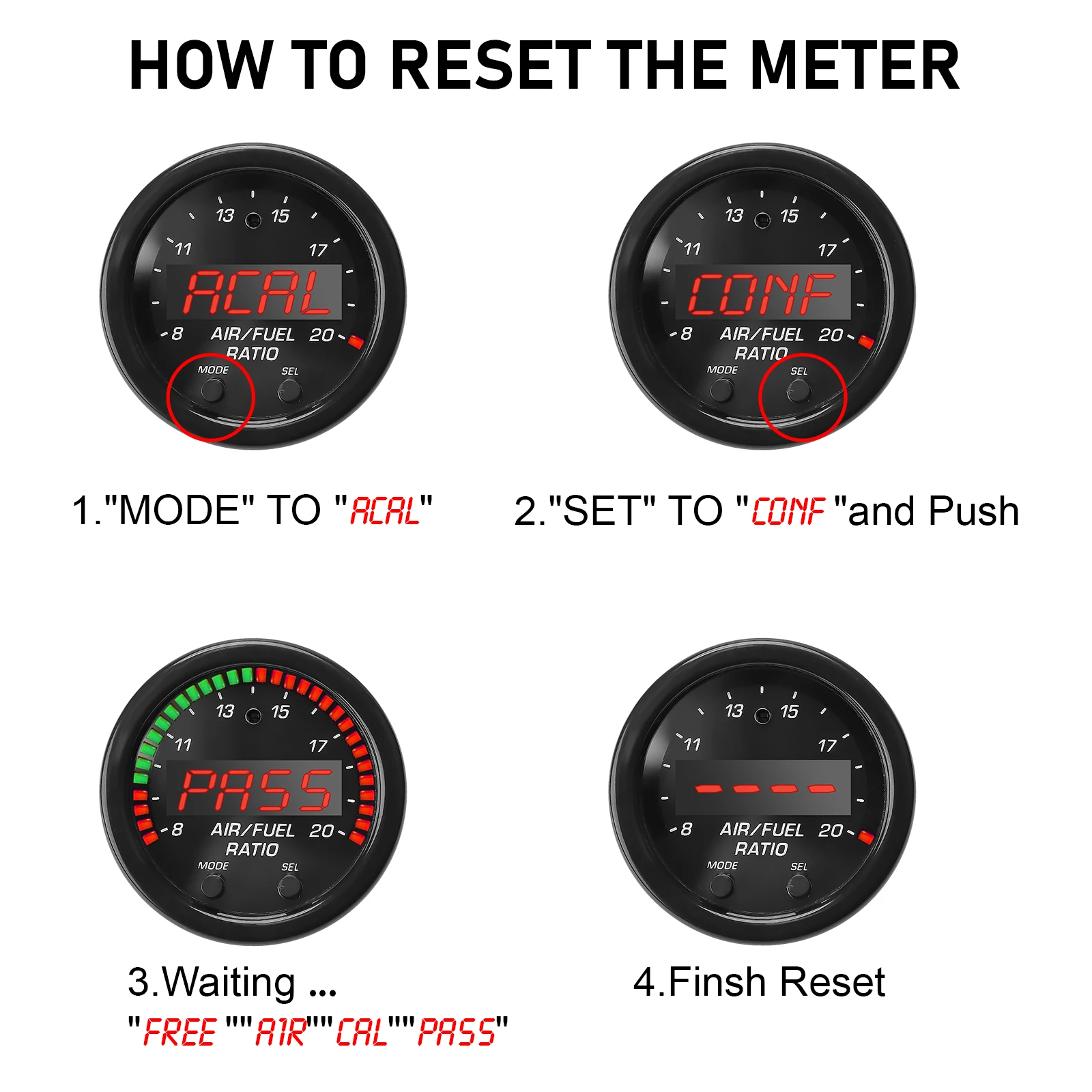 Car O2 Air Fuel Ratio Wide-band Gauge Kit For 30-0300 X-Series AFR Wideband LSU 4.9 Lambda Meter Oxygen Sensor Controller Gauge