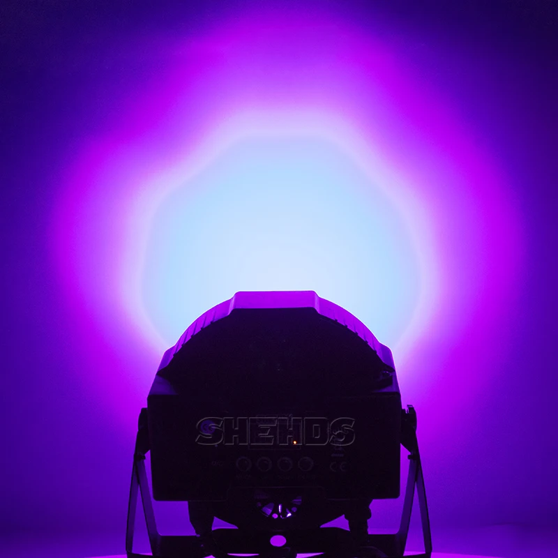 SHEHDS 7X12W RGBW / 7x18W RGBWA+UV LED Flat Par Light Mobile Plug Ultra-Quiet Fan Family Birthday Party Theater Stage Lighting