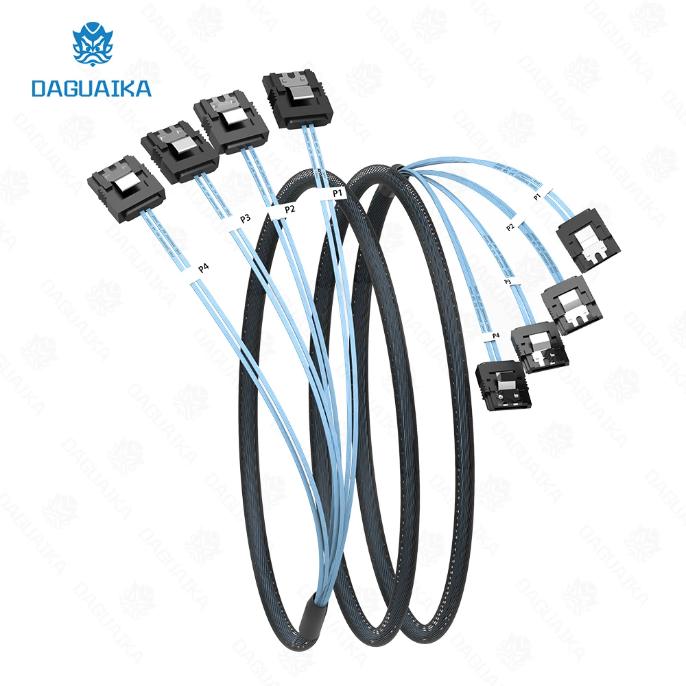 SATA-III Cable 6Pcs/Set - 90-Degree Right-Angle SAS/SATA-6Gbps Cable Replacement for Server-Raid SDD HDD CD DVD Drives