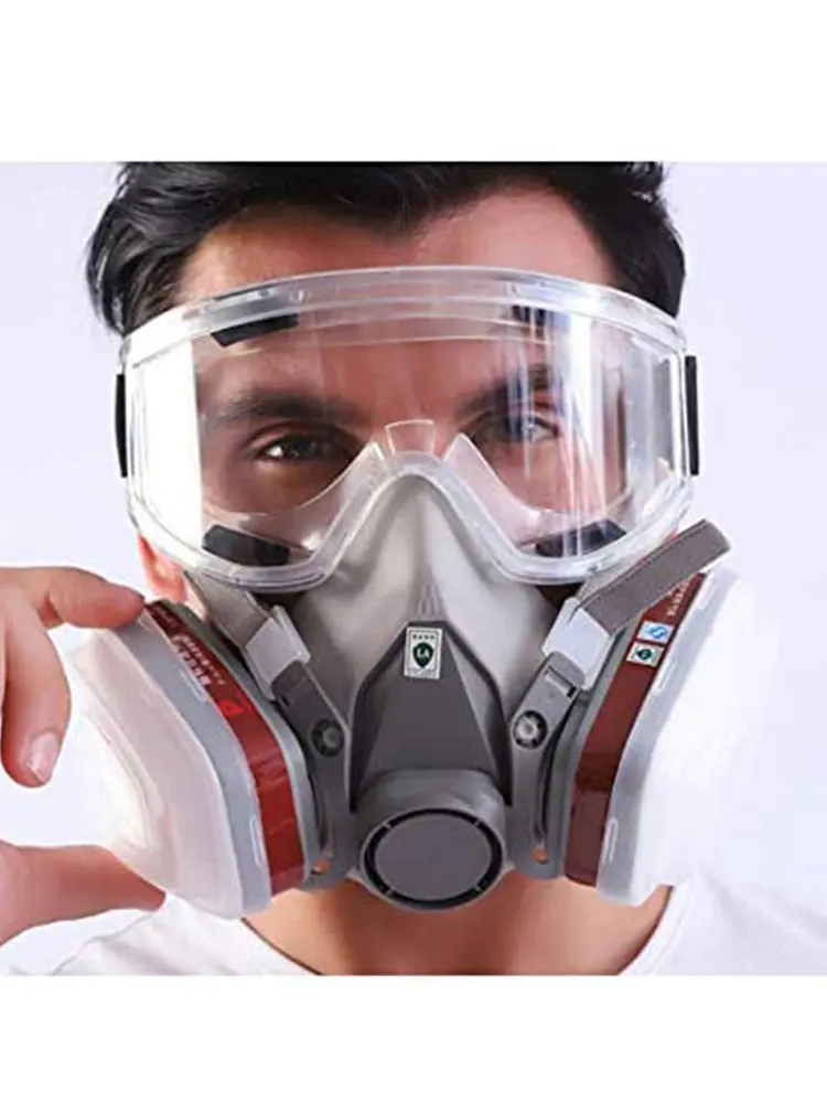 26in1 6200 Half Face Dust Gas Mask Respirator For Industrial Paint Spray Chemical Organic Vapor With Filters Protection