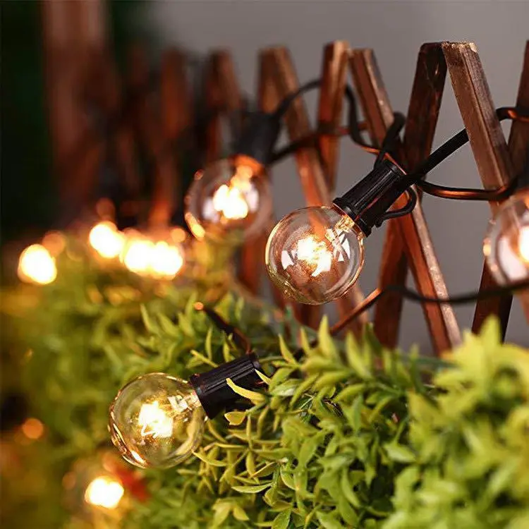 GANRILAND G40 Tungsten Outdoor String Light EU US Plug 7W Globe Edison Incandescent Lamp Bulbs Waterproof IP44 Fairy Light Chain