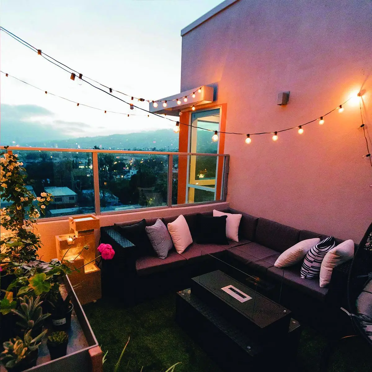 GANRILAND G40 Tungsten Outdoor String Light EU US Plug 7W Globe Edison Incandescent Lamp Bulbs Waterproof IP44 Fairy Light Chain