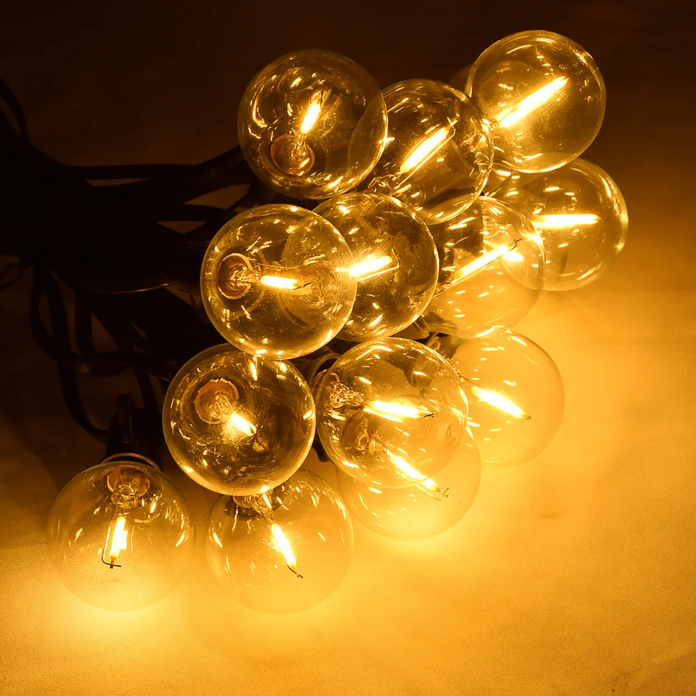 LED String Light G40 LED Garland Festoon Light IP45 Patio Fairy String For Outdoor Garden Wedding Patry Decorate9M 14M 15M 18M